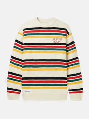 Butter Goods Stripe Knitted Sweater - Cream