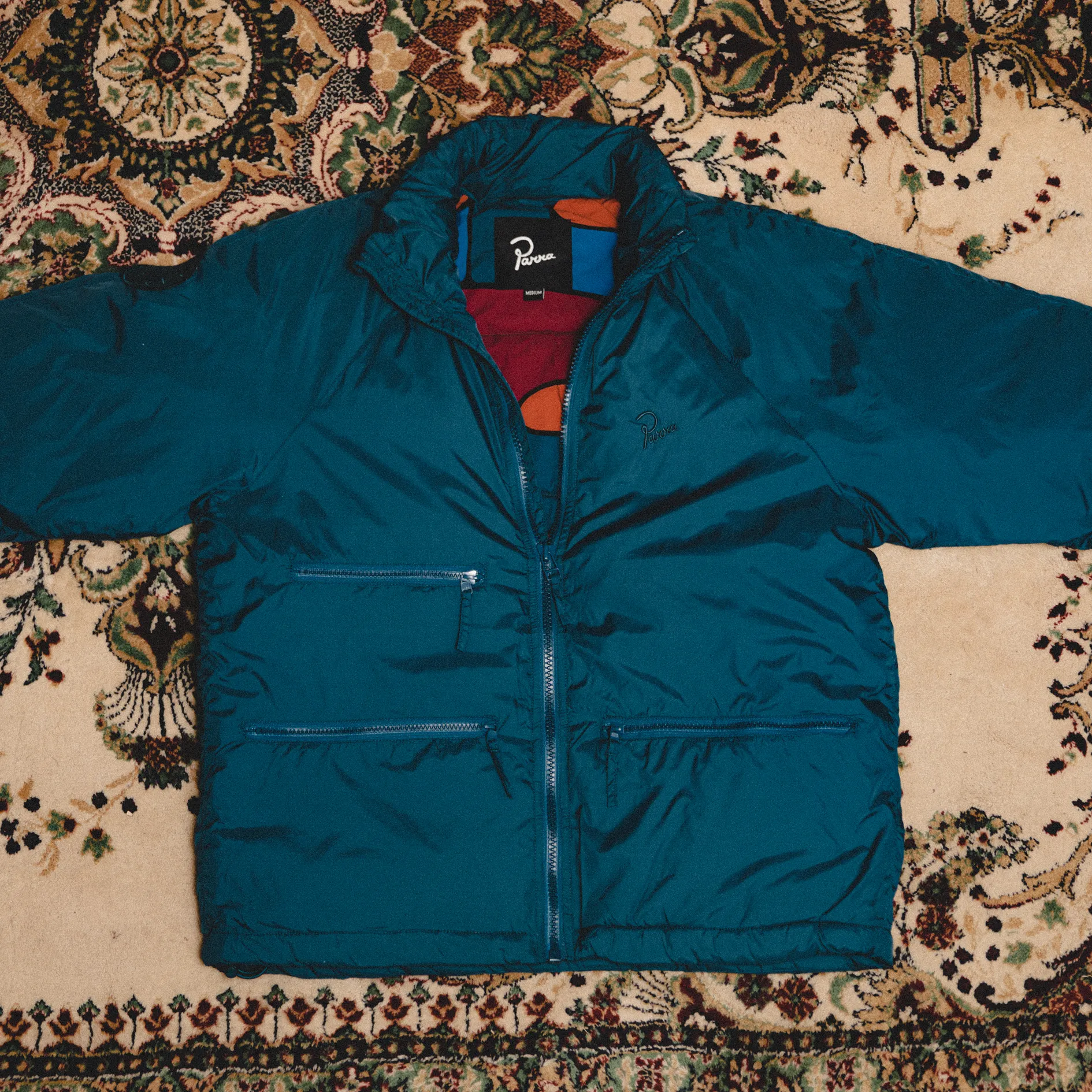 By Parra Canyons All Over Jacket Deep Sea Green 50343