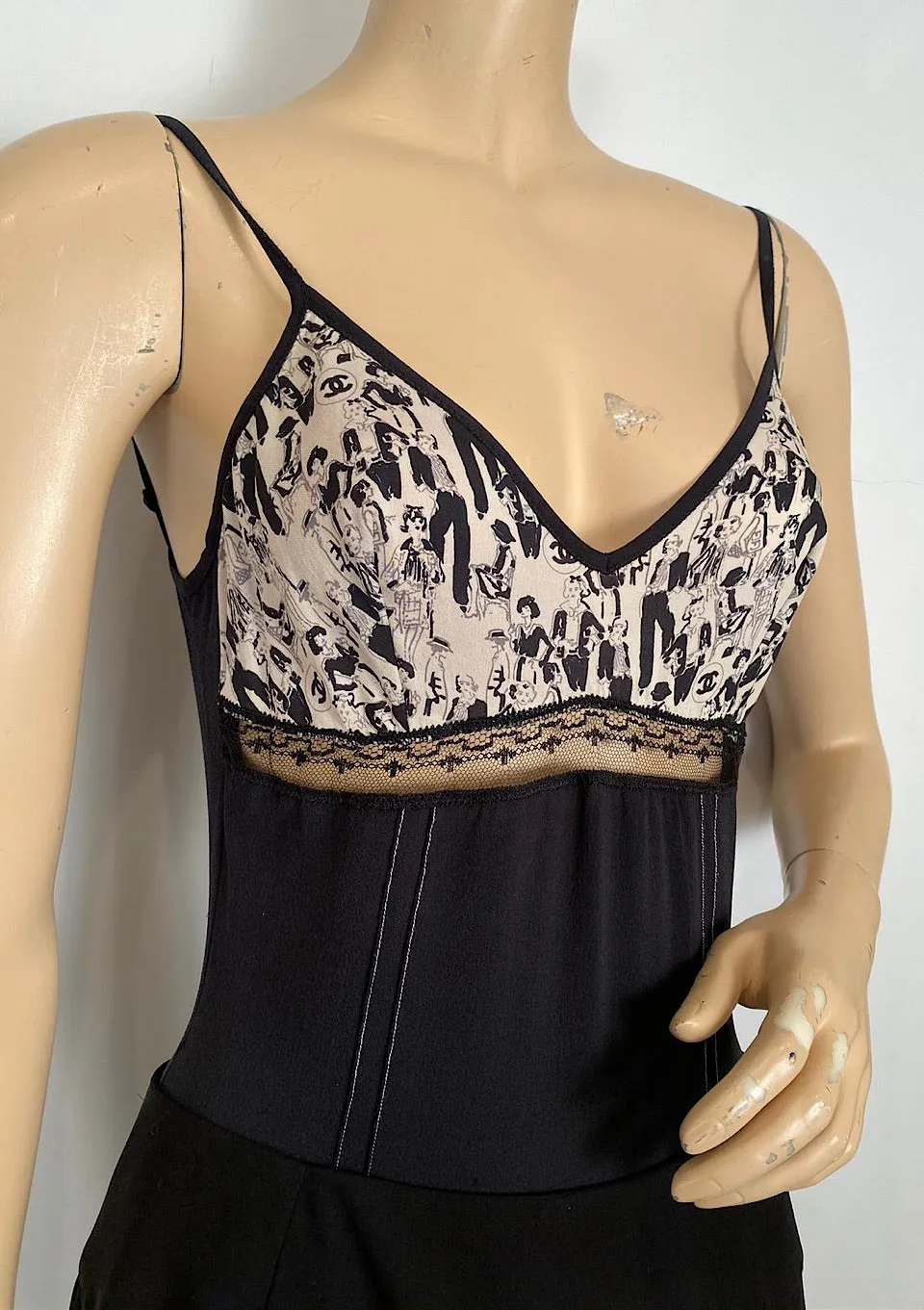 Chanel 03P 2003 Spring One Piece Body Suit Top Camisole FR 40 US 6