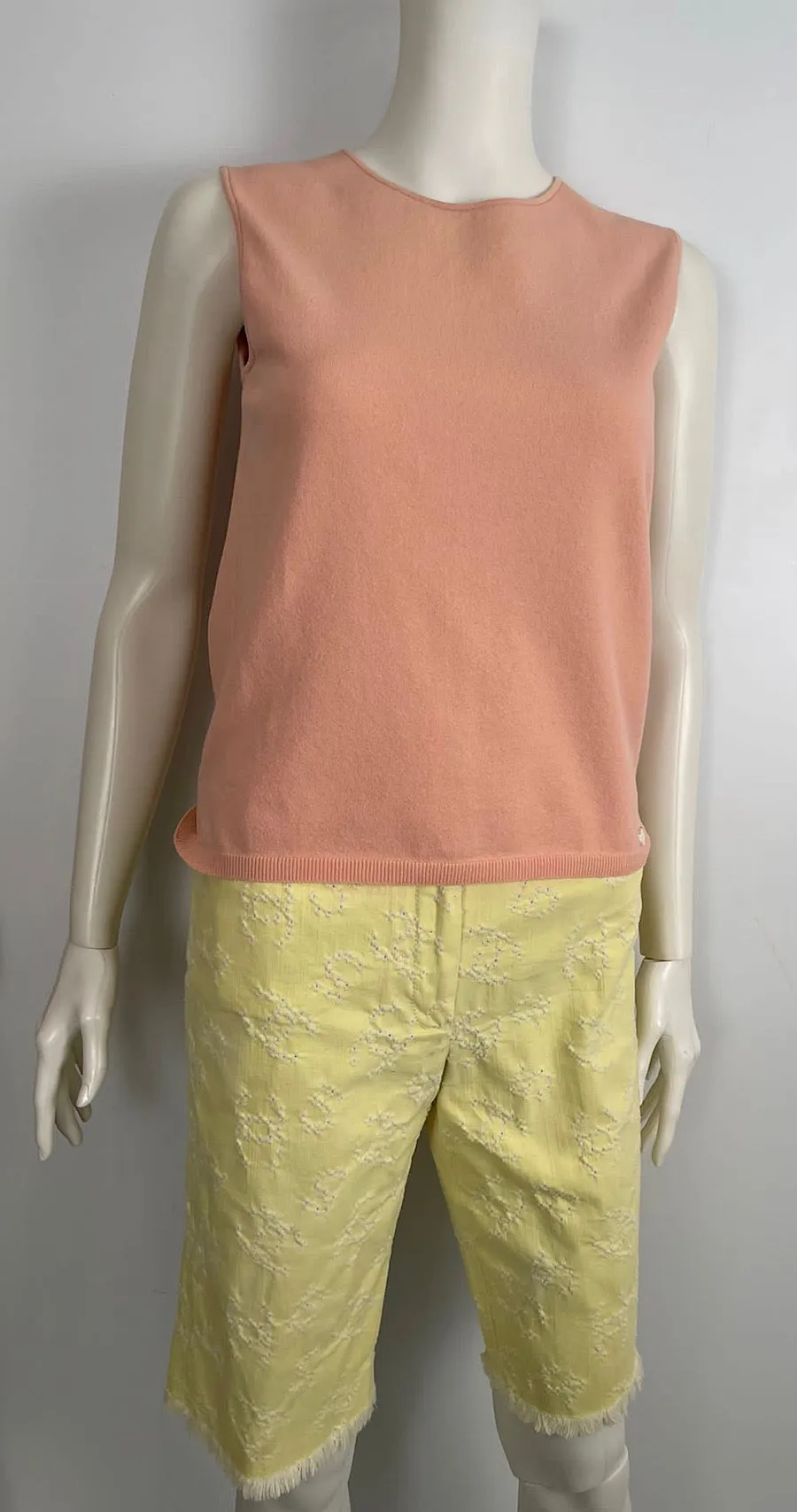 Chanel 04P 2004 Spring Apricot Blouse Top FR 40 US 6