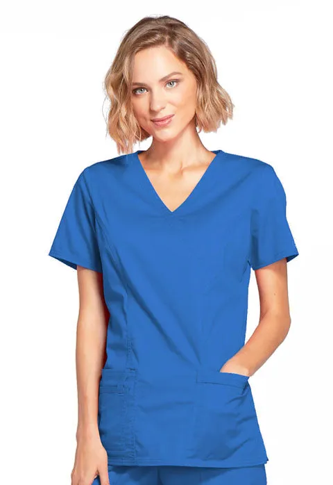 Cherokee WW Core Stretch Women's Mock Wrap 3-Pocket Scrub Top 4728