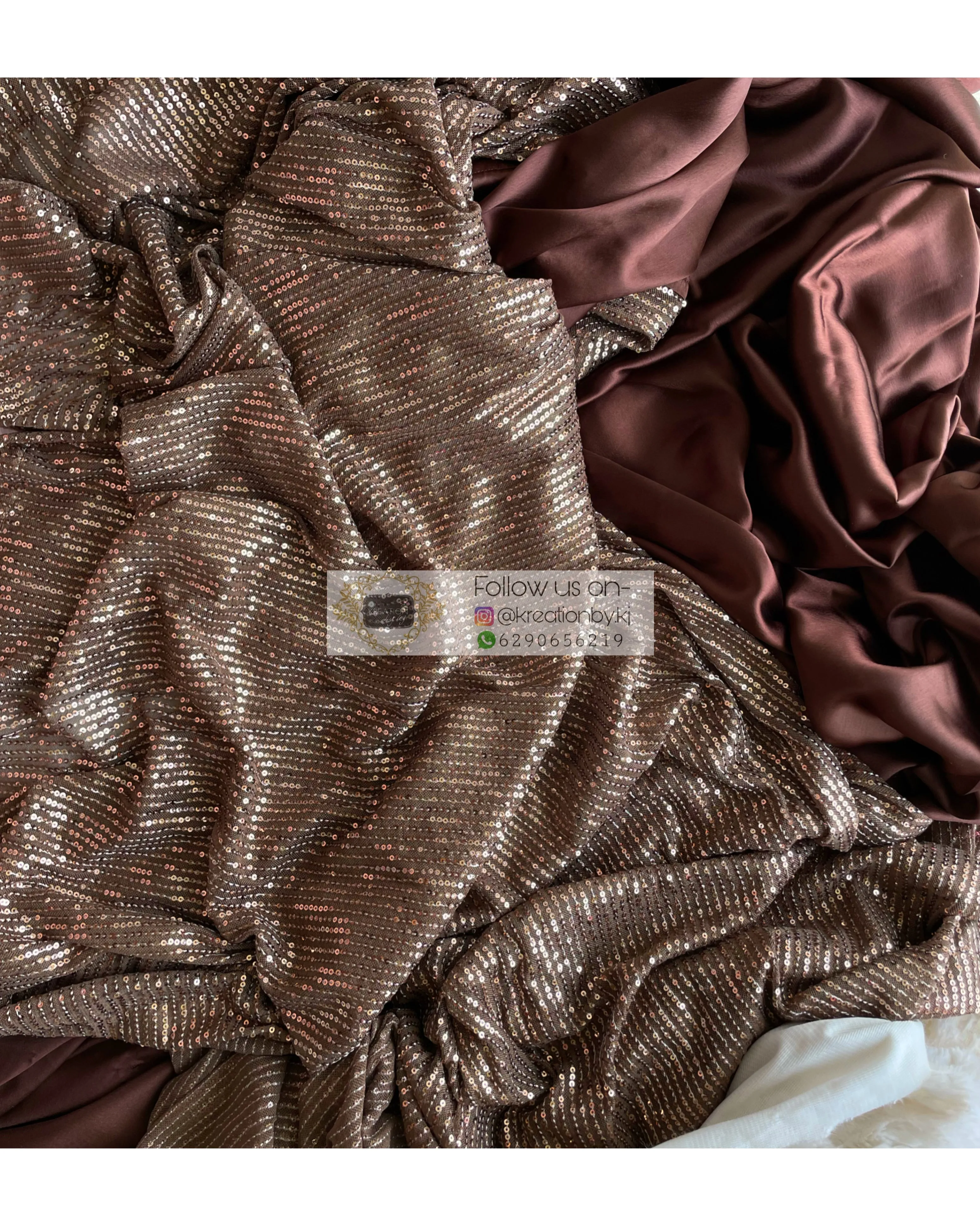 Chocolate sequins Half Saree