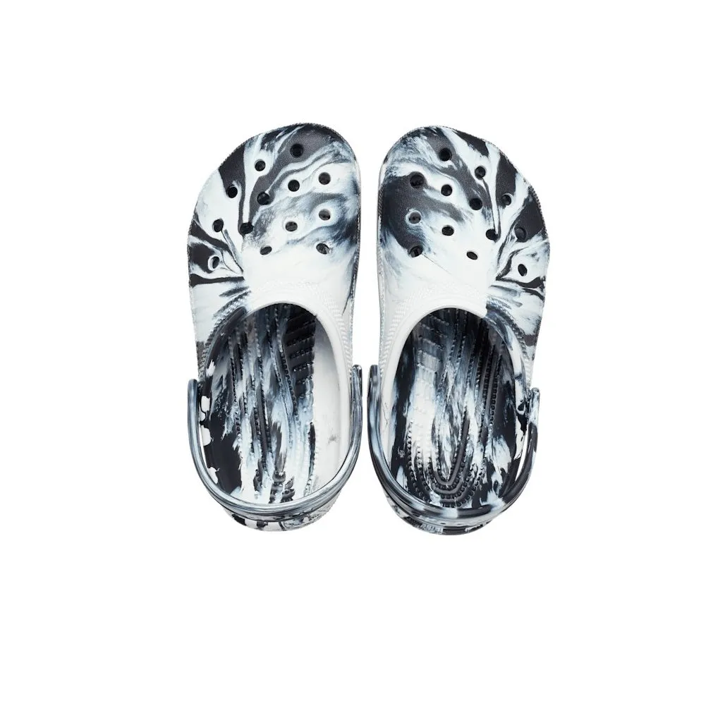 Classic Kid's Marbled Clog - Black, White