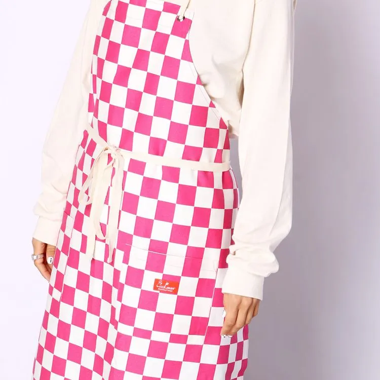 Cookman Long Apron - Checker : Pink