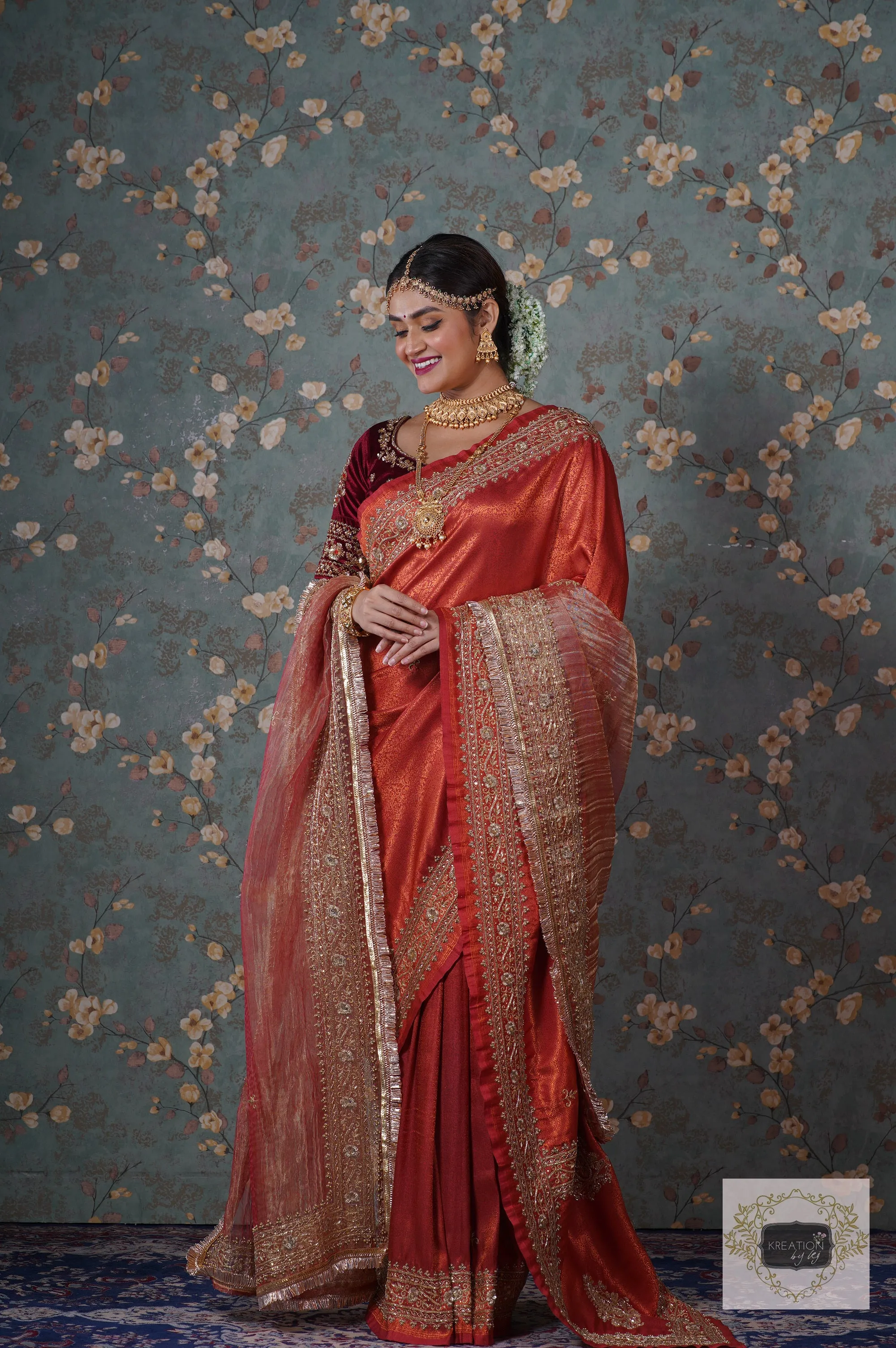 Copper Bridal Handembroidered Dupatta