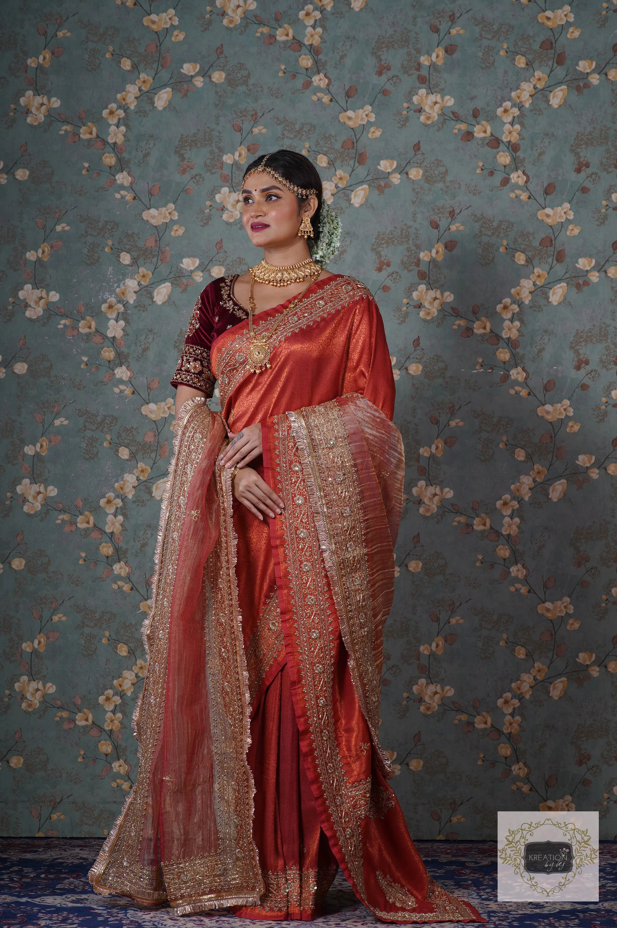 Copper Bridal Handembroidered Dupatta