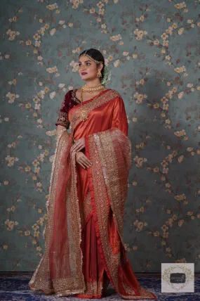 Copper Bridal Handembroidered Dupatta