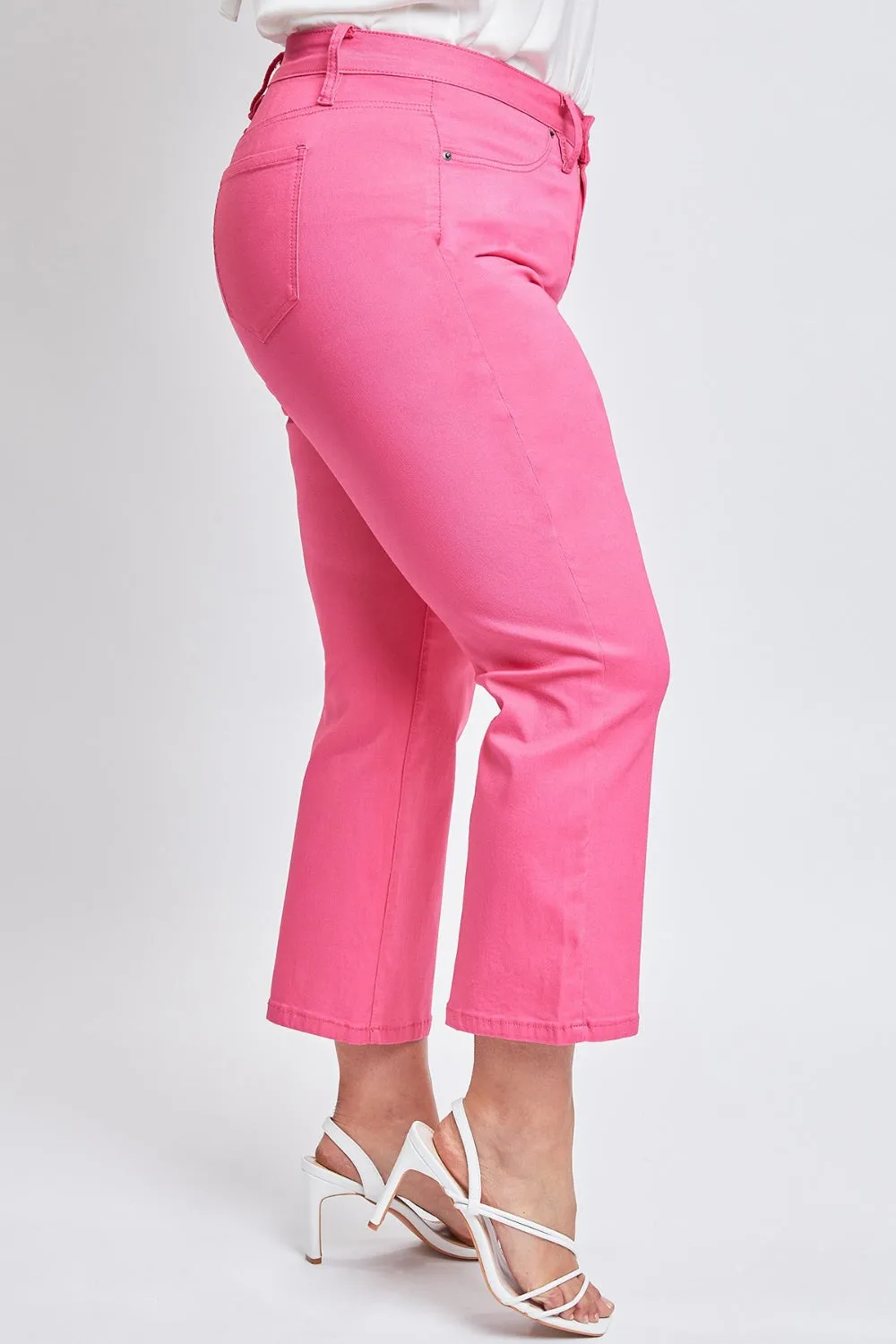 Coral Jeanswear Full Size Mid-Rise Hyperstretch Cropped Straight Pants