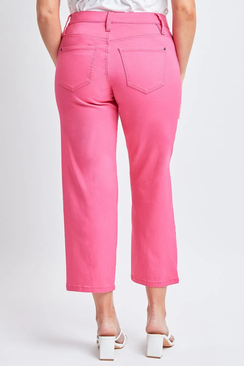 Coral Jeanswear Full Size Mid-Rise Hyperstretch Cropped Straight Pants