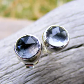 Crystal Quartz Studs, Crystal Gemstone Post Earrings, Sterling Silver, Gemstone Studs, Similar To Diamond Like Earrings,