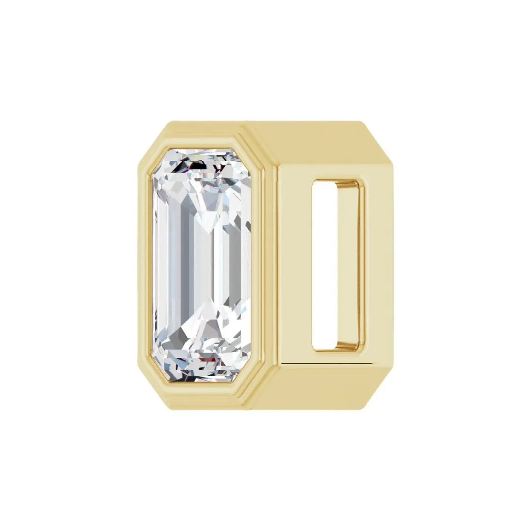 CT DIAMOND EMERALD CUT BEZEL SLIDE PENDANT