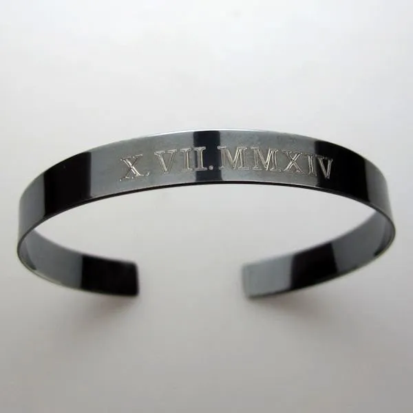 Custom Black Cuff Bracelet for Men