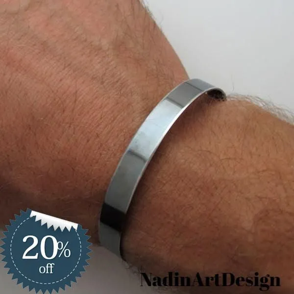 Custom Black Cuff Bracelet for Men