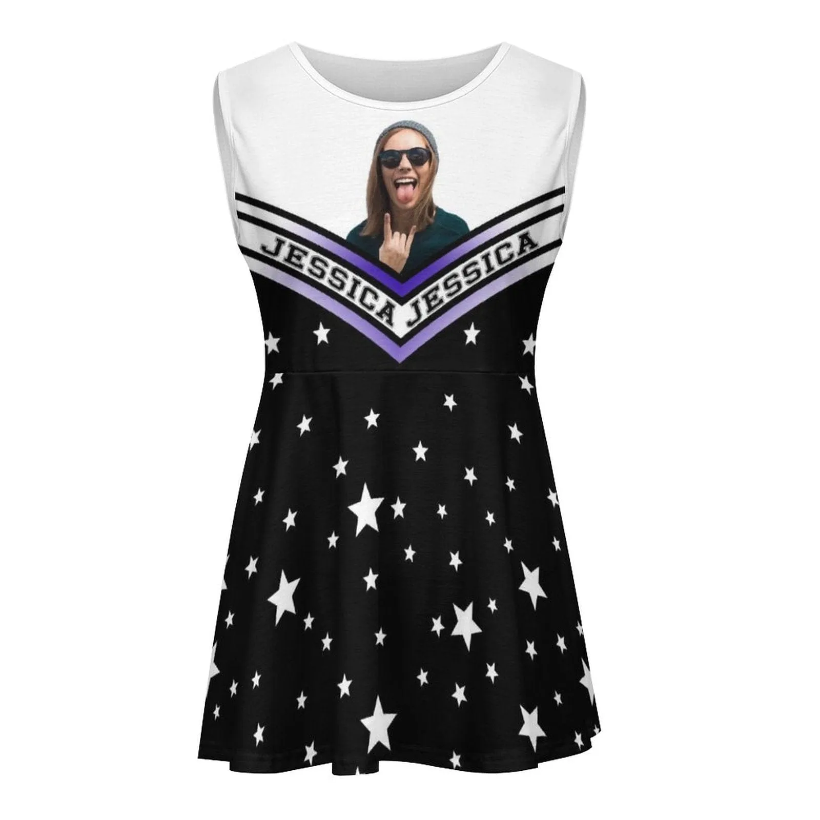 Custom Name&Photo Cheerleader Costume Cheerleading Uniform Outfit