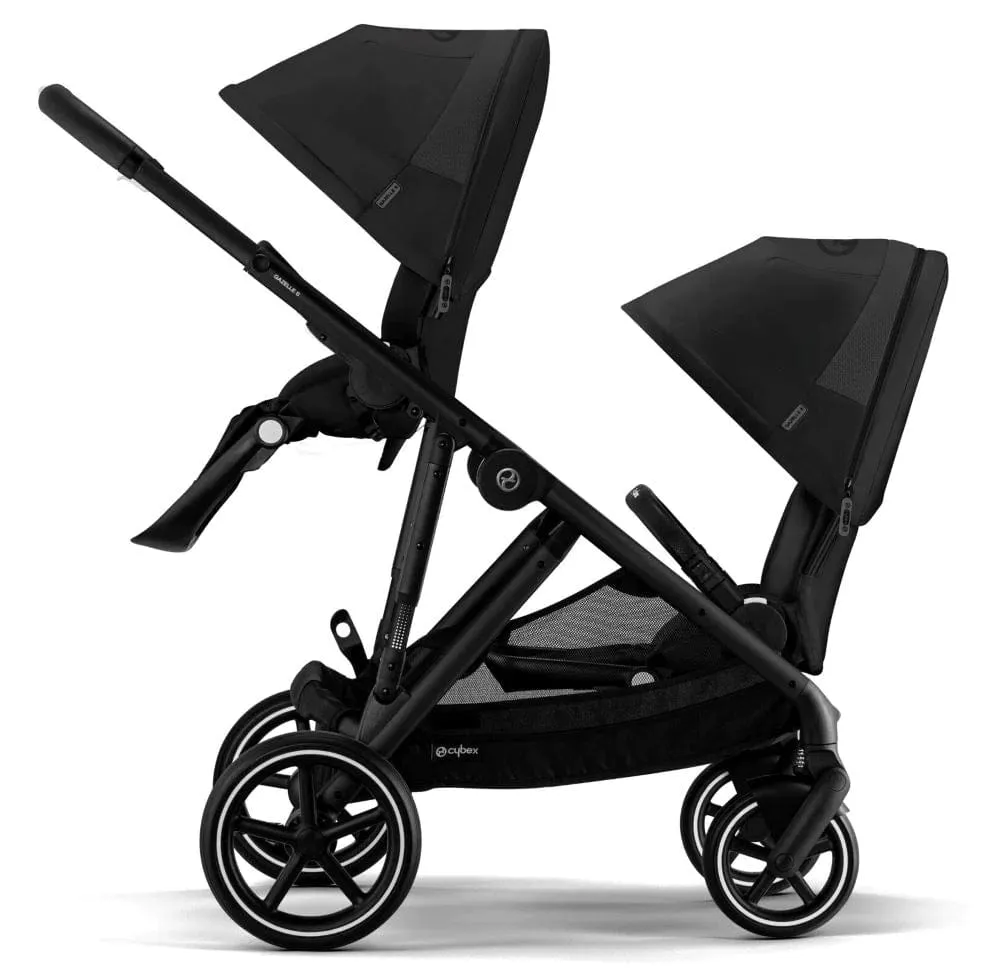 Cybex Gazelle S Double Tandem Pushchair - Black / Moon Black