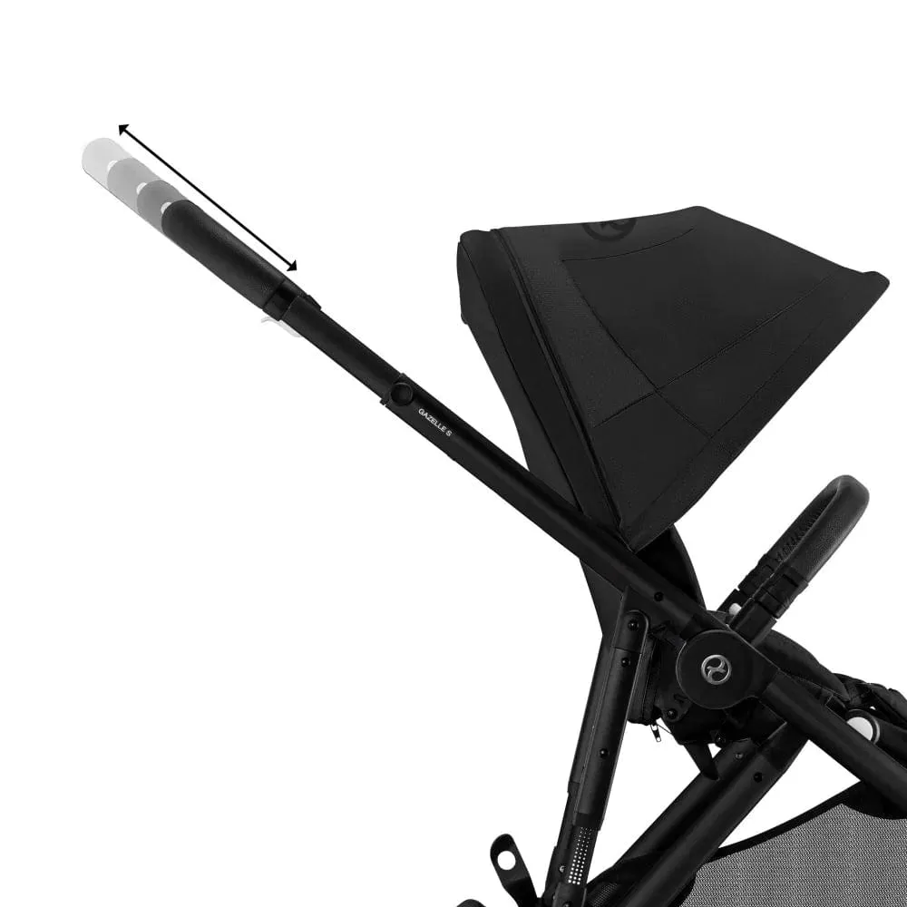 Cybex Gazelle S Double Tandem Pushchair - Black / Moon Black