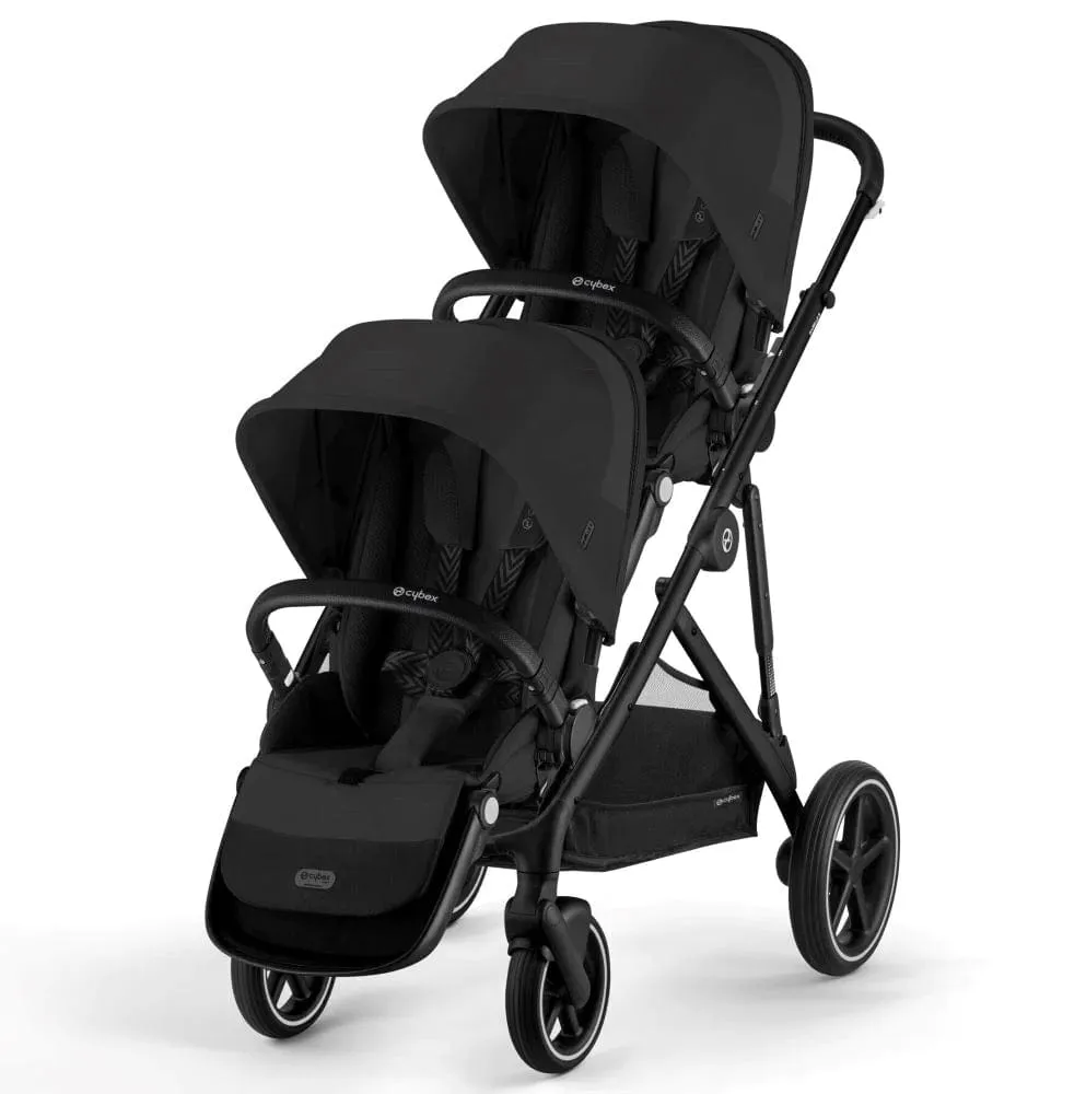 Cybex Gazelle S Double Tandem Pushchair - Black / Moon Black