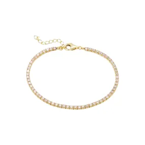 CZ Tennis Bracelet | 14k Yellow Gold