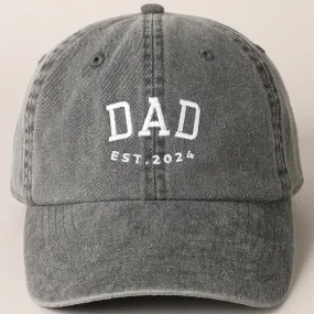 Dad Est. 2024 Embroidered Baseball Cap