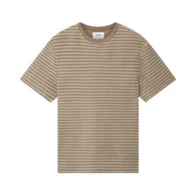 Dean SS Tee Tonal Stripe Brown