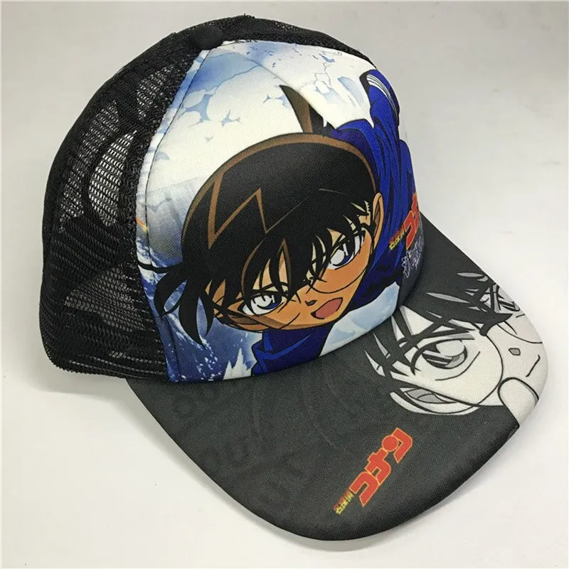 Detective Conan Anime Sun Cap Fashion Casual Outdoor Peaked Snapback Mesh Hat for Boys or Girls Gift