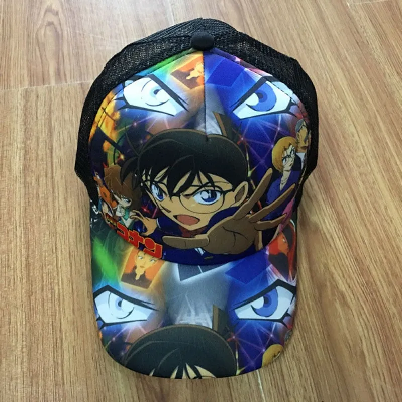 Detective Conan Anime Sun Cap Fashion Casual Outdoor Peaked Snapback Mesh Hat for Boys or Girls Gift