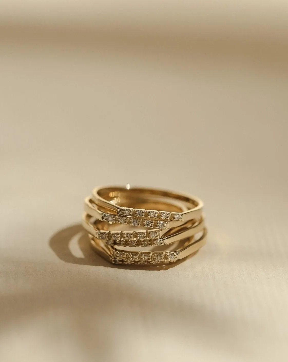 Diamond Bridge Ring - 10k Solid Gold