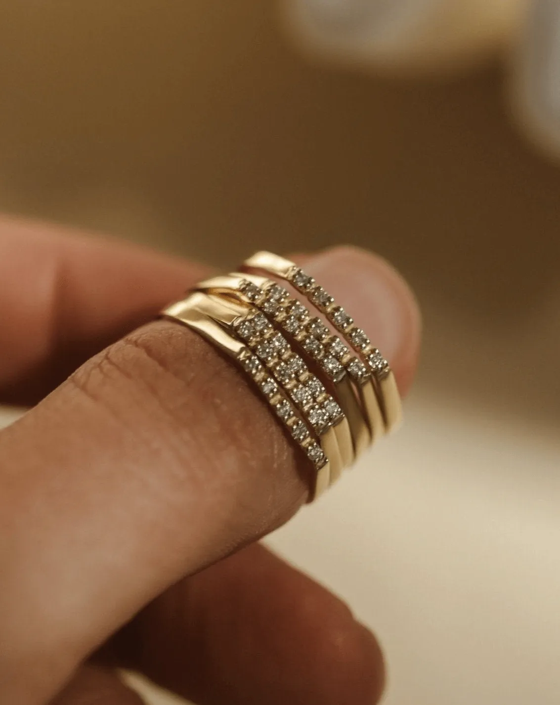 Diamond Bridge Ring - 10k Solid Gold