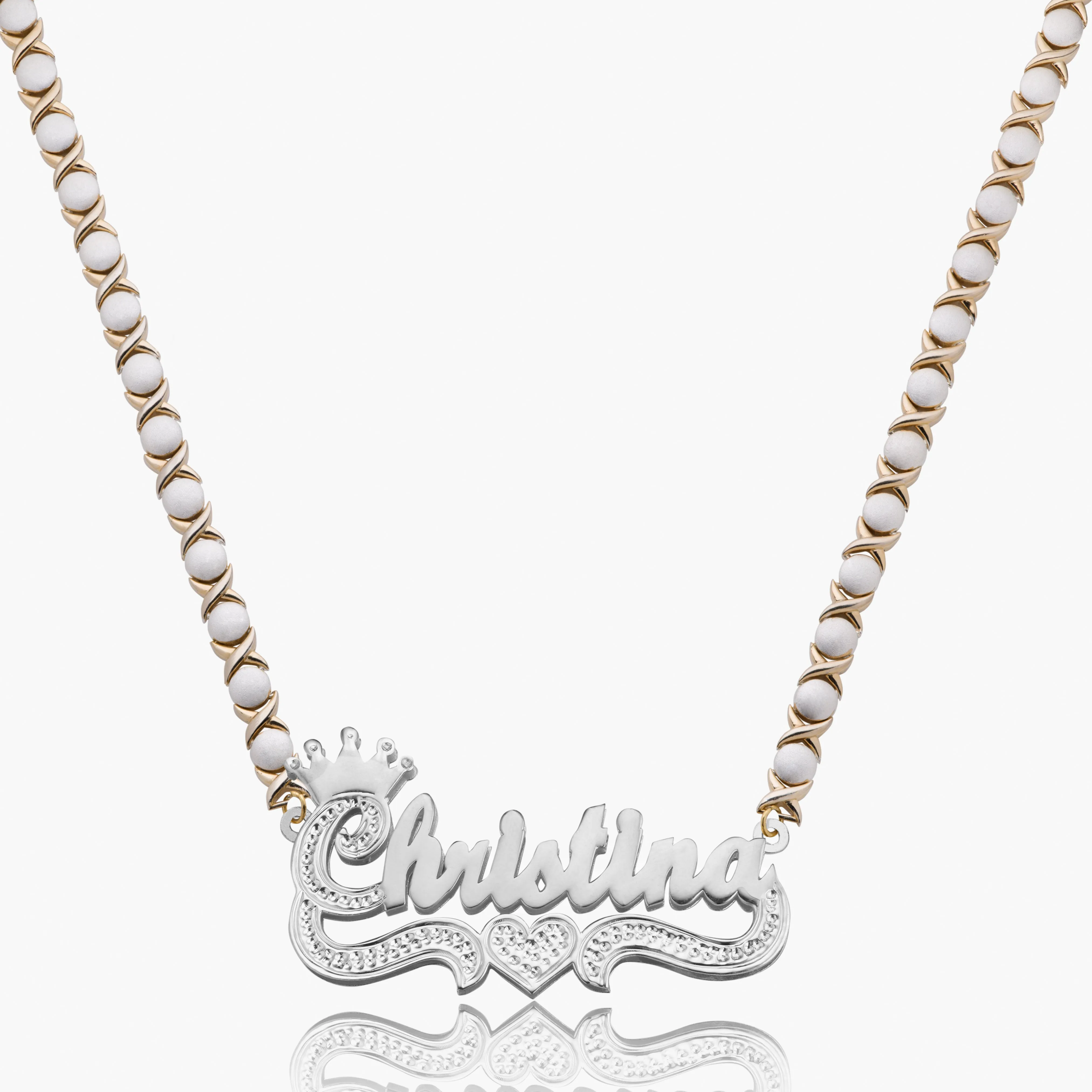 Double Plated Princess Crown Name Necklace