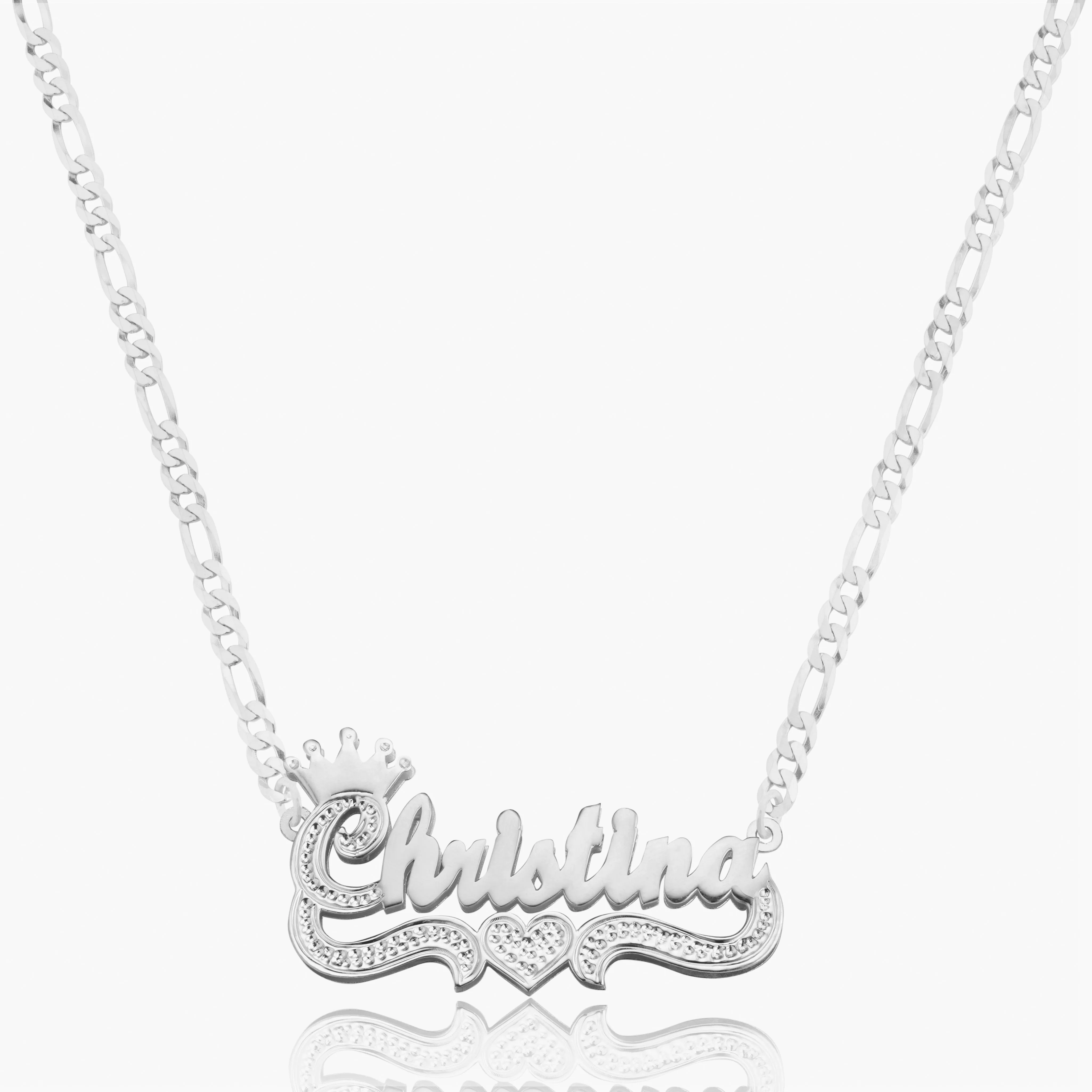 Double Plated Princess Crown Name Necklace