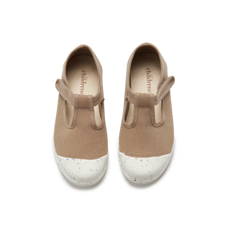 ECO-friendly T-band Sneakers in Camel