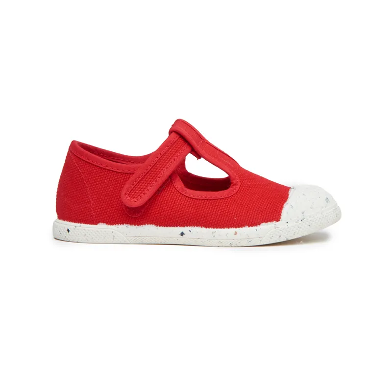 ECO-friendly T-band Sneakers in Red