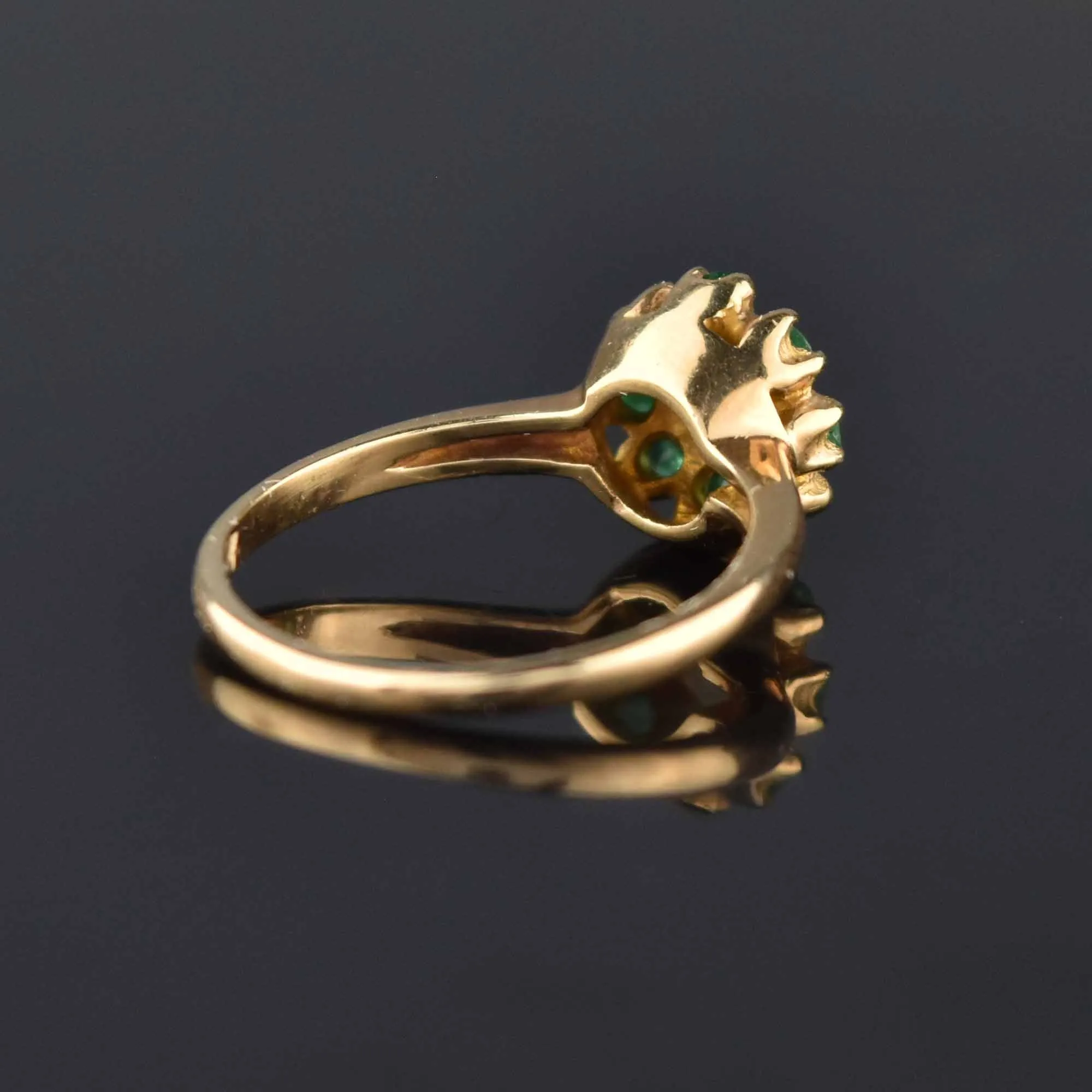 Edwardian Gold Emerald Halo Opal Ring