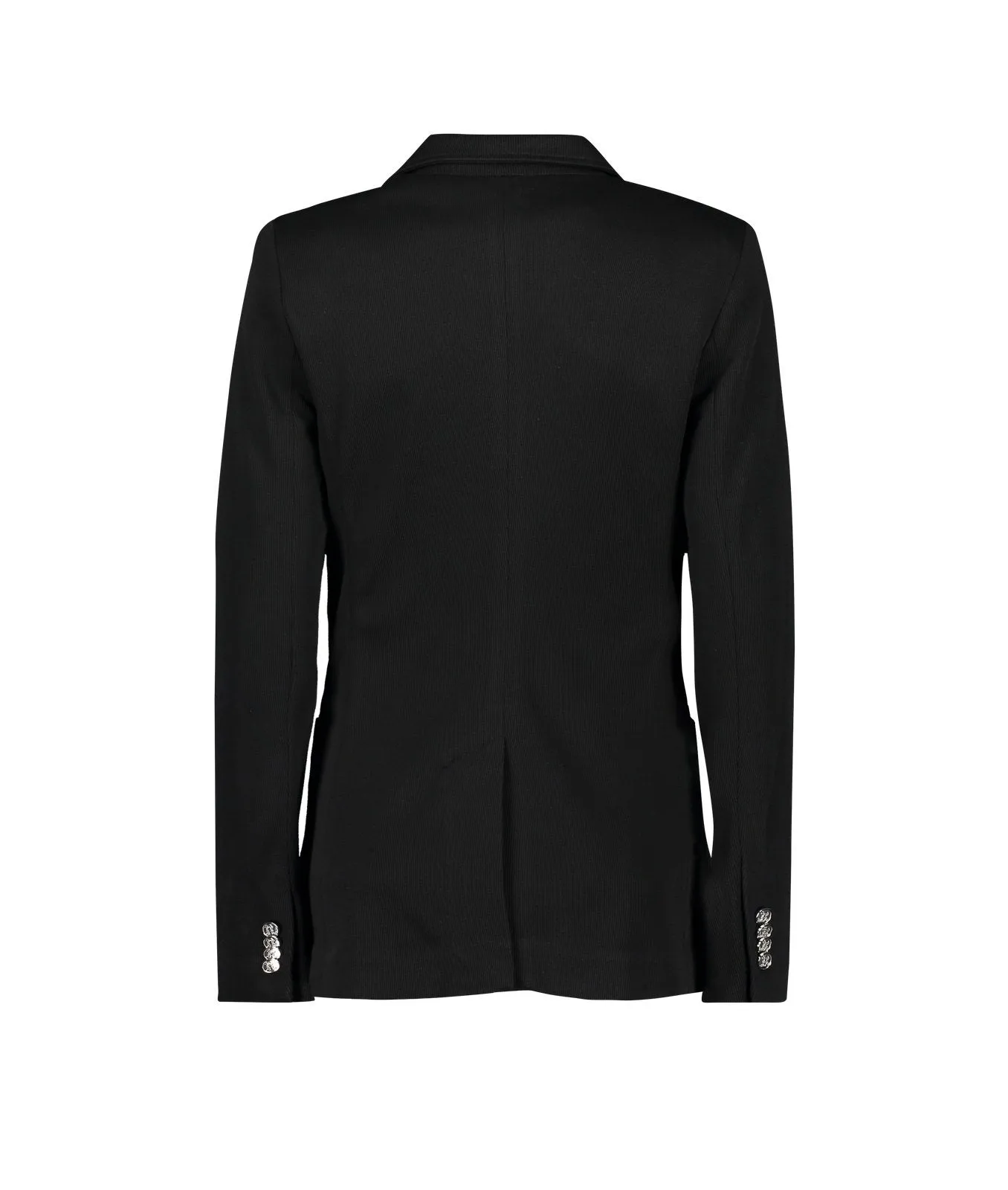 embroidered logo single-breasted blazer - black