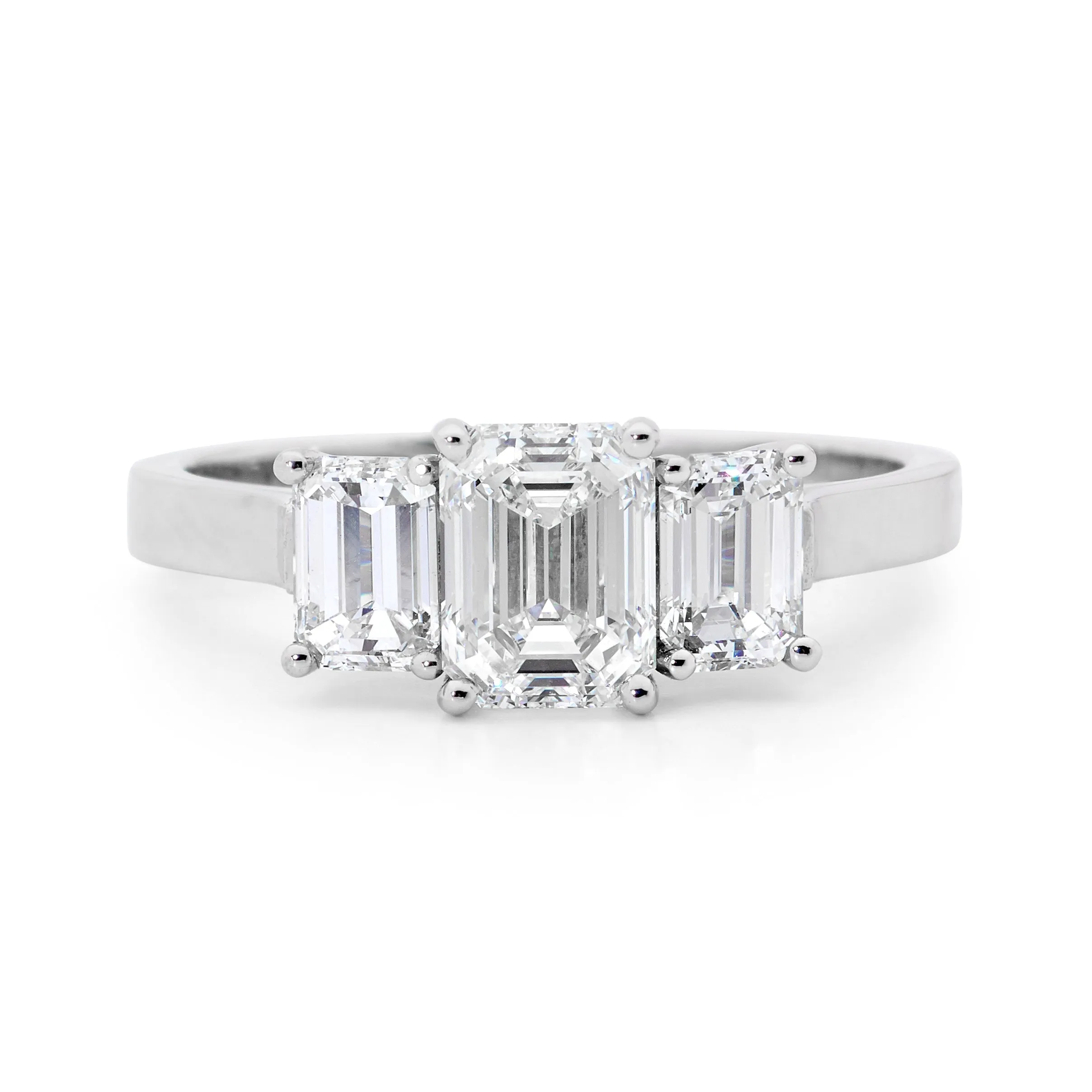 Emerald cut diamond ring