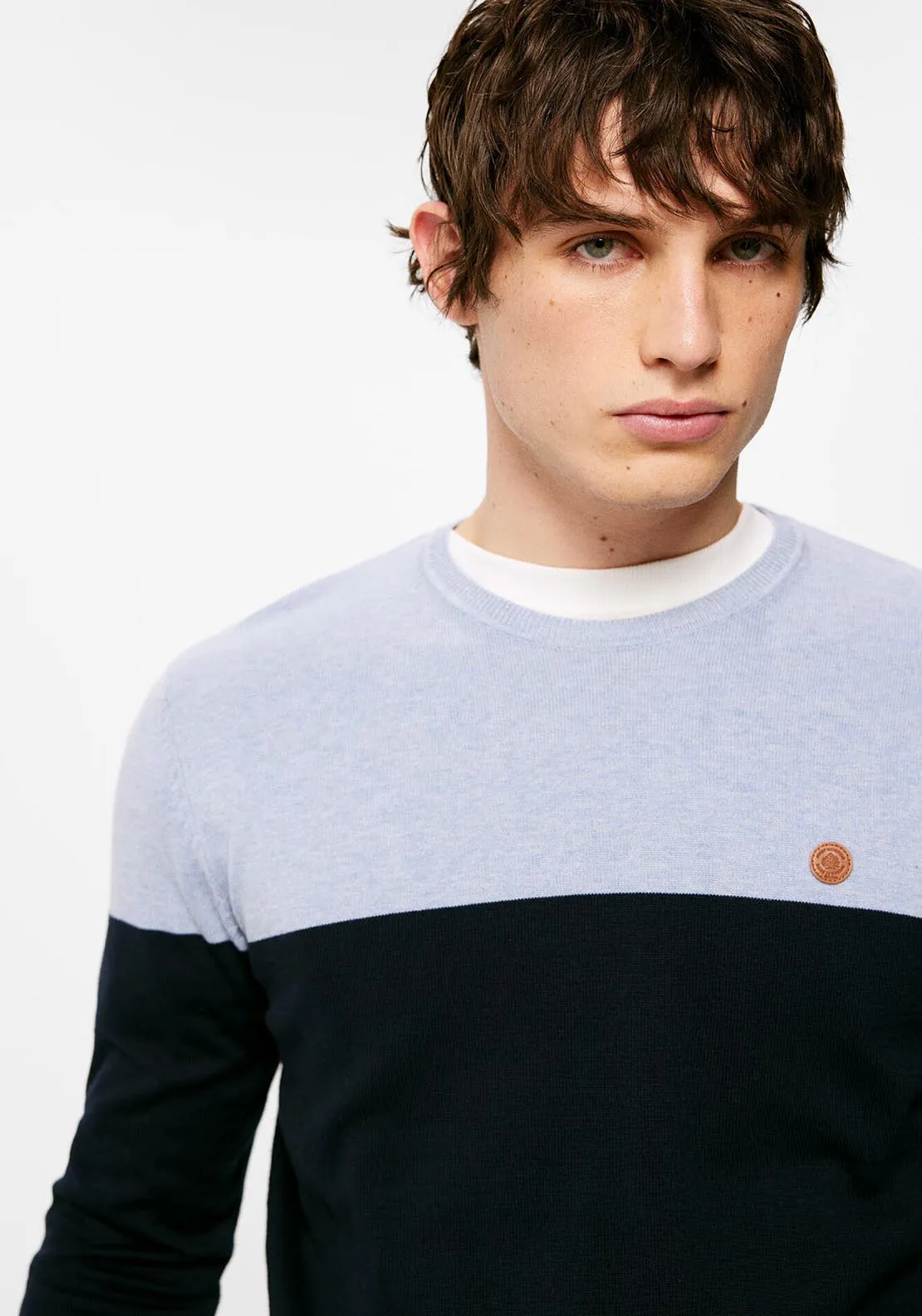 Essential colour block jumper - Blue