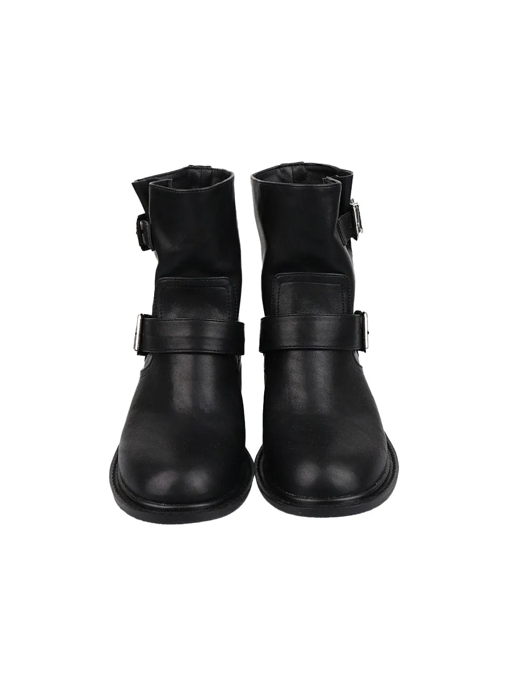 Faux Leather Buckle Boots CM427