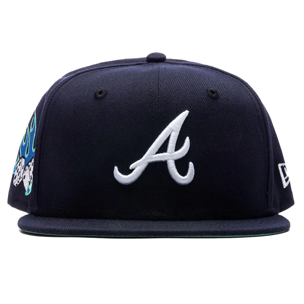 Feature x New Era Flaming Dice 59FIFTY Fitted - Atlanta Braves