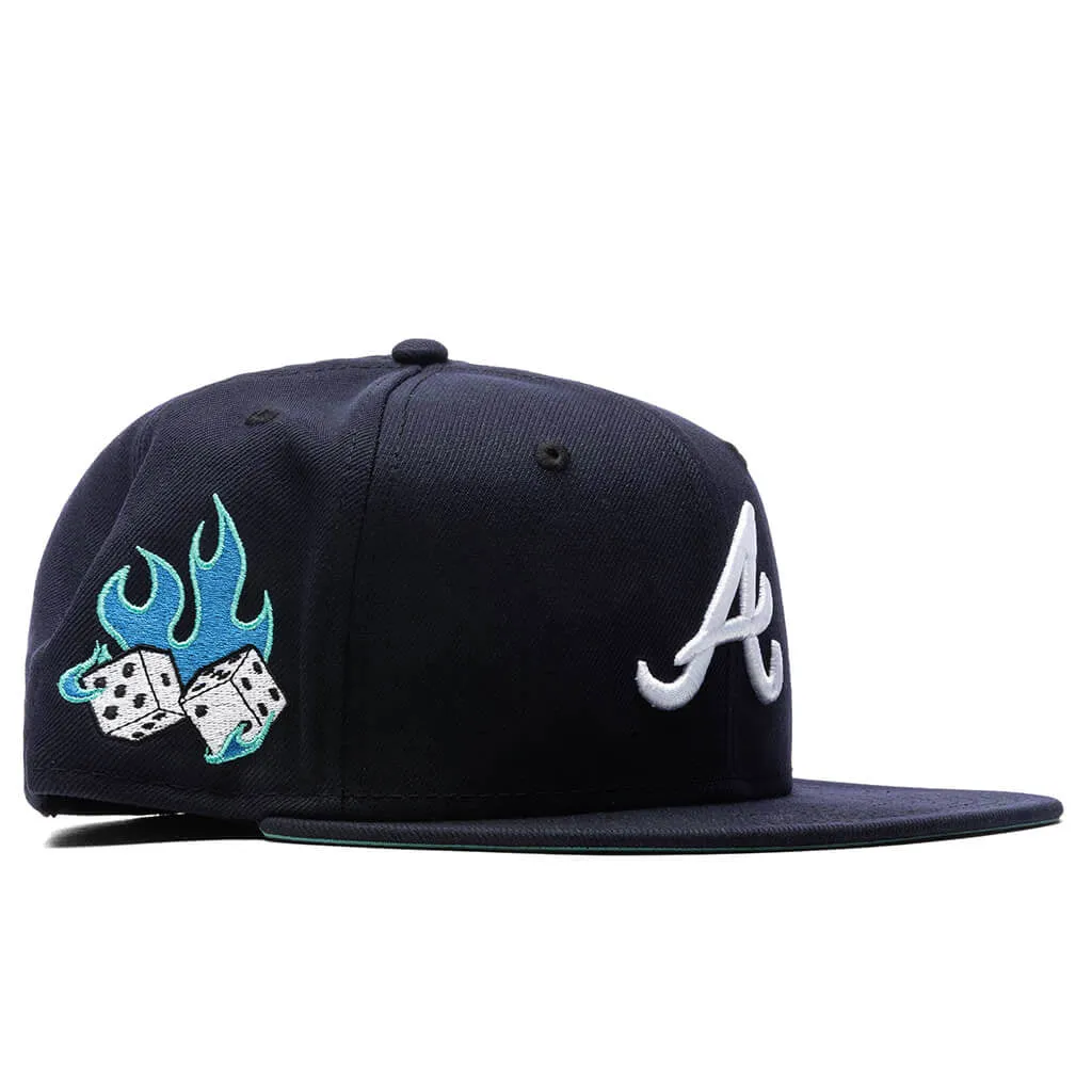 Feature x New Era Flaming Dice 59FIFTY Fitted - Atlanta Braves