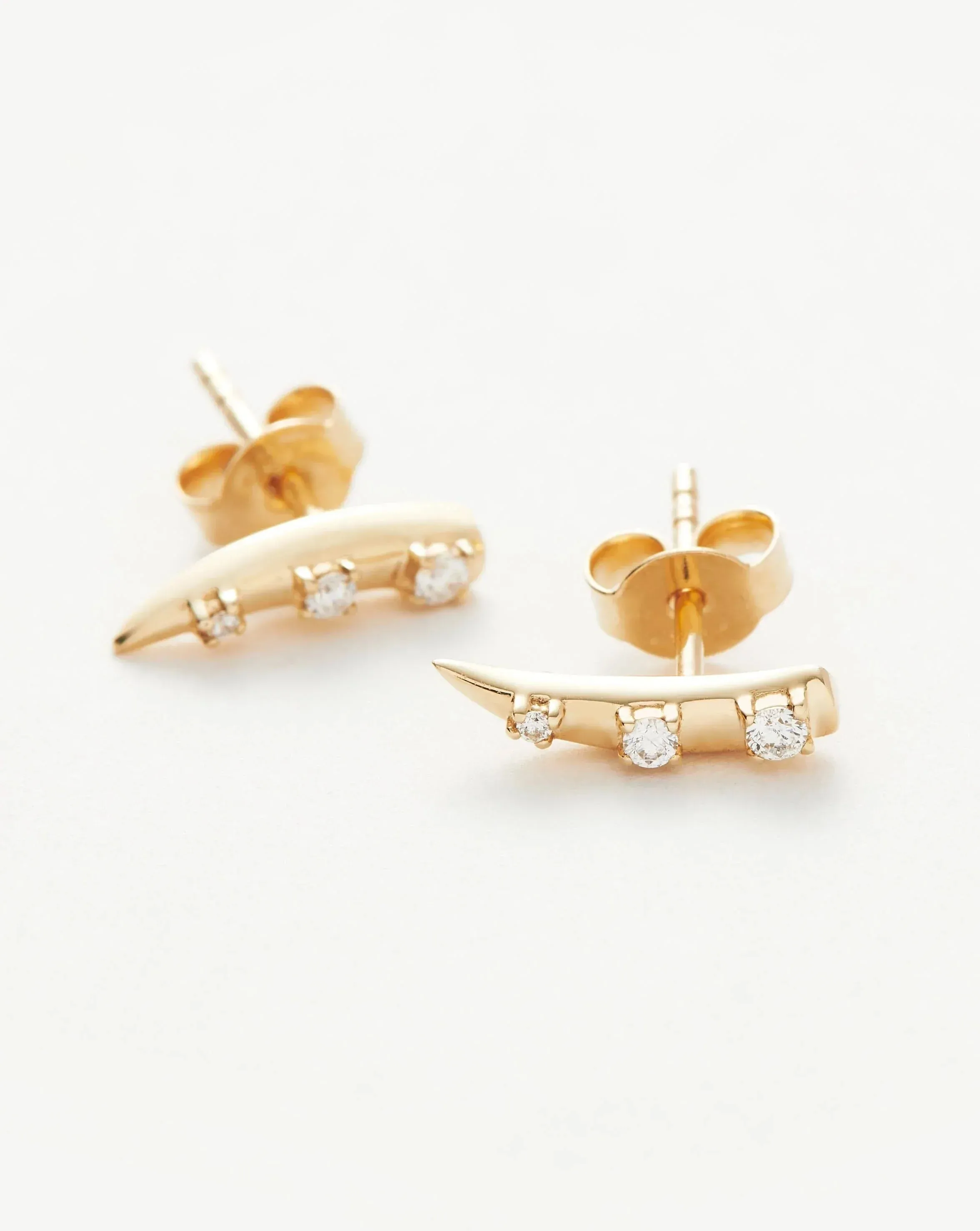 Fine Diamond Claw Stud Earrings | 14k Solid Gold/Diamond