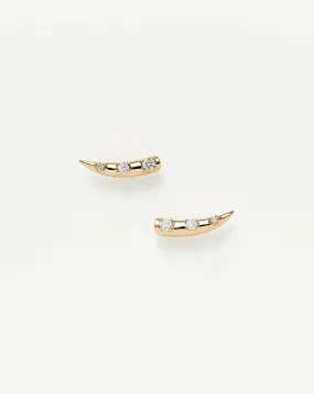 Fine Diamond Claw Stud Earrings | 14k Solid Gold/Diamond