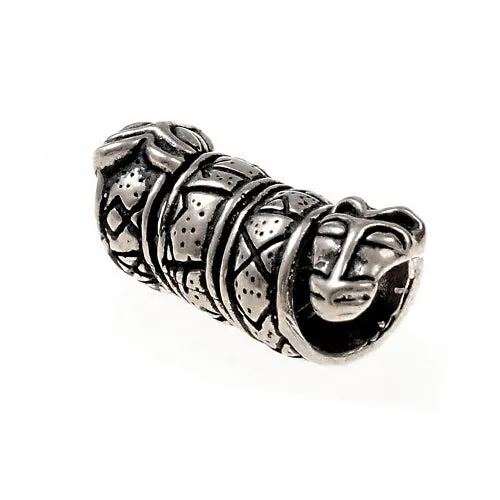 Fossi Wolf & Runes Bead - Bronze or Silver