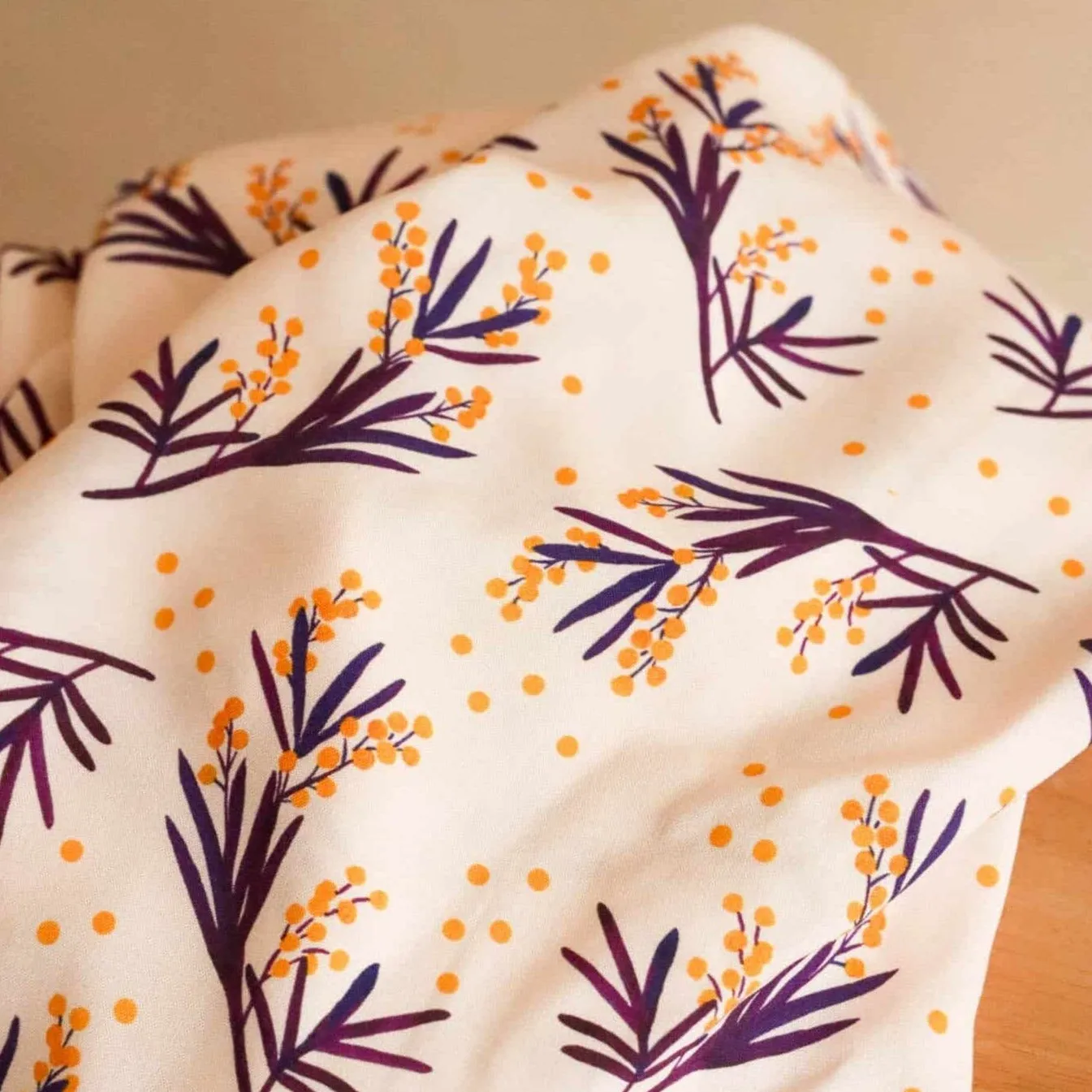 French Viscose Rayon Fabric in Mimosa