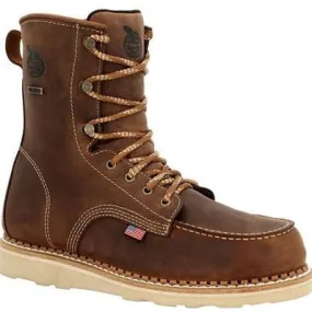 Georgia Men's Wedge 8" WP Soft Toe Slip Resist Work Boot -Brown- GB00532