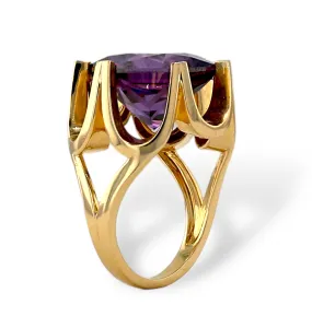 Gold 14k solid amethyst solitaire