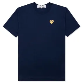 Gold Heart T-Shirt - Navy