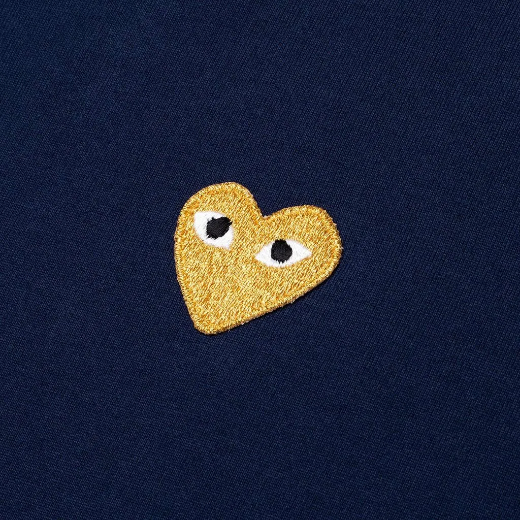 Gold Heart T-Shirt - Navy