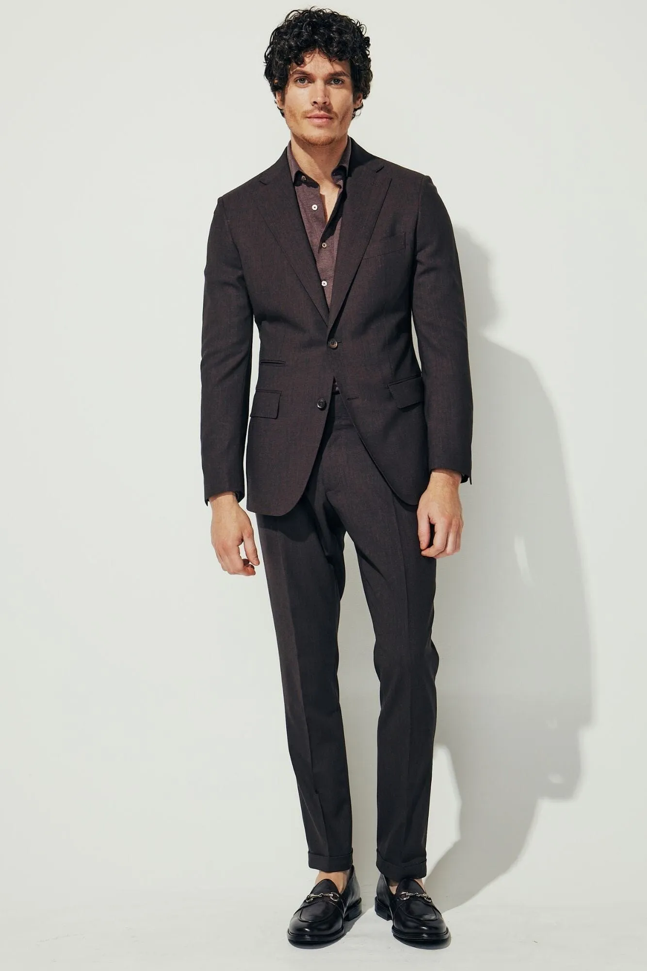 Greyson Milan Suit - Chocolate Brown Wool