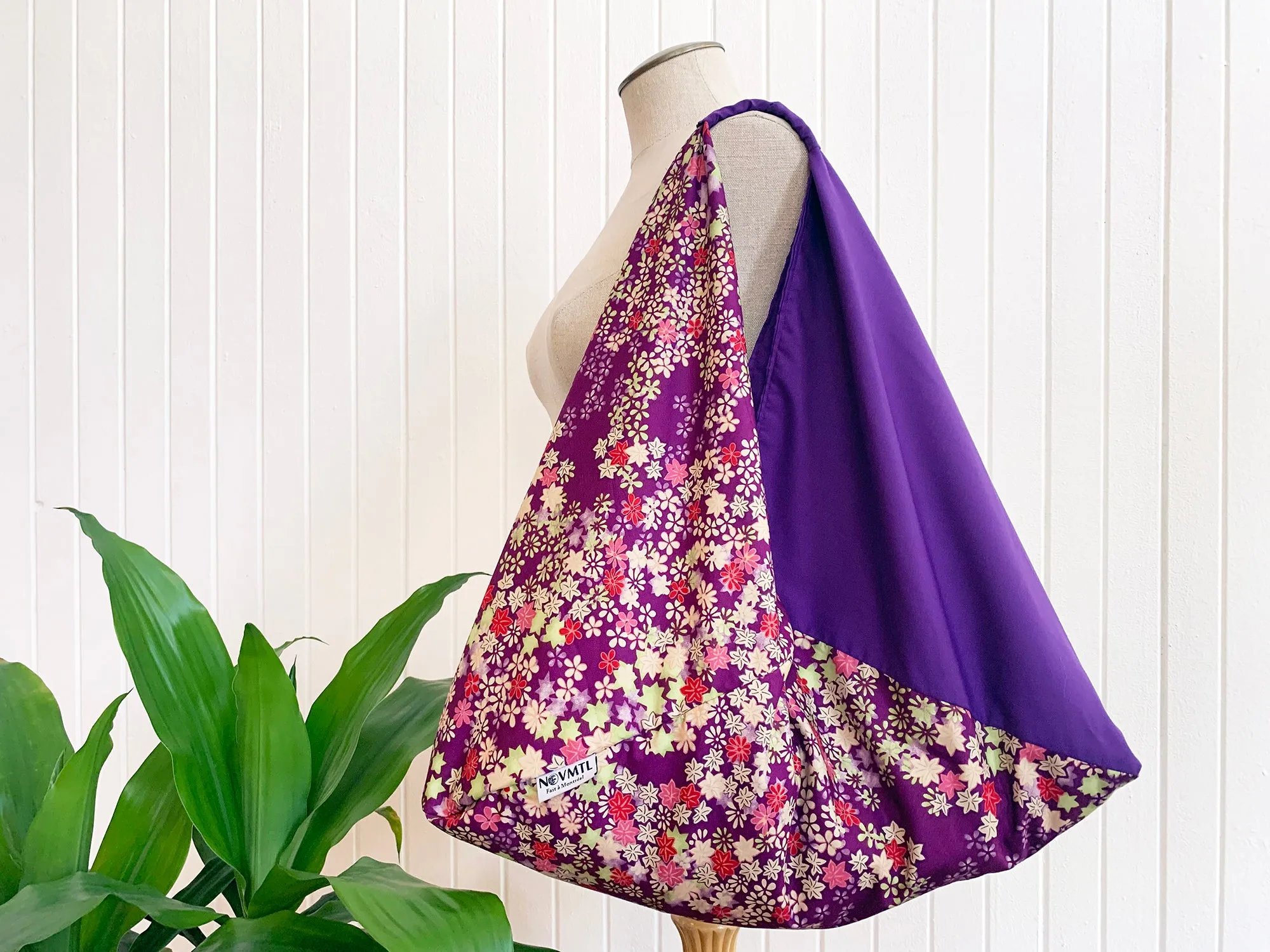 *Handmade* Origami bag | Market bag | Purple floral