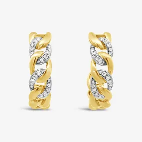 Havana Link Diamond Hoop Earrings